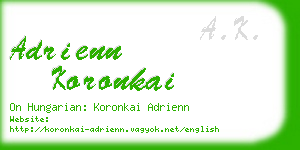 adrienn koronkai business card